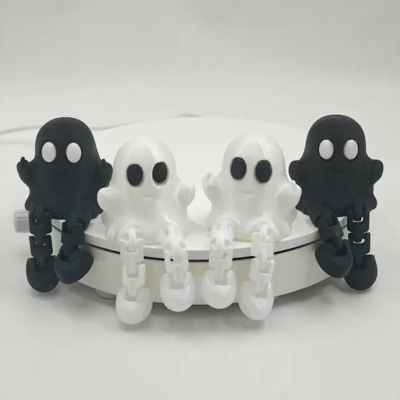 1/4 шт., подвижная детская игрушка на Хэллоуин, призрак, 3D печатный призрак, орнамент, фигурки, игрушки, украшение для дома и автомобиля, комнаты, рабочего стола