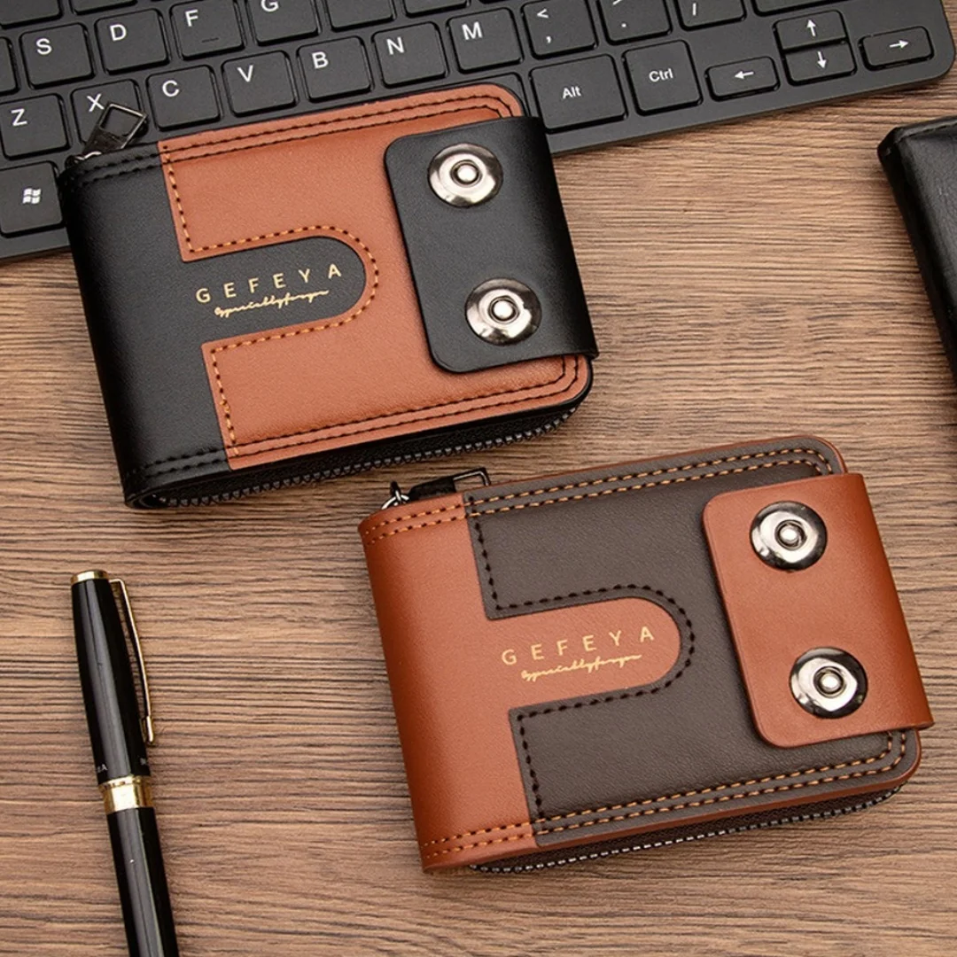 Splicing Wallet Colorblock Colorblock Wallet Pu Wallet Zipper Closure For Daily Commuting Gift Option Casual Scenarios