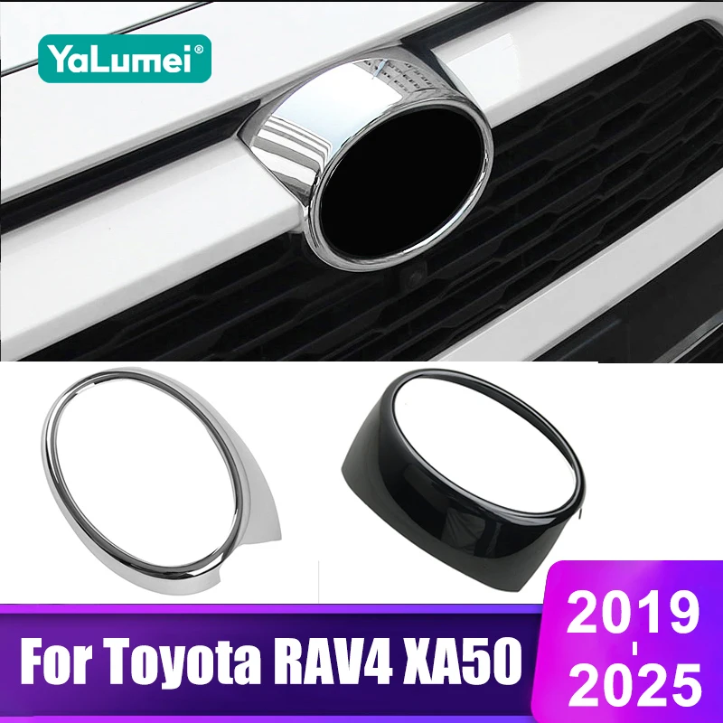 Auto-Frontgrill-Abdeckung, Grill-Emblem, Abzeichen, Logo, Zierleiste, Rahmen für Toyota RAV4 XA50 2019 2020 2021 2022 2023 2024 2025 Hybrid