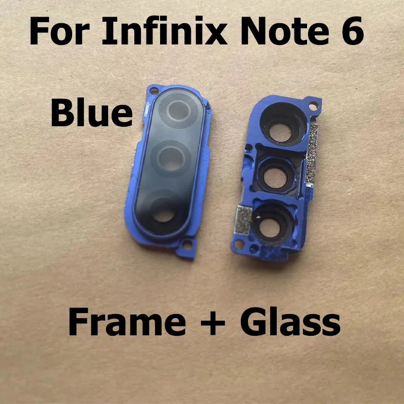 New For Infinix Note 6 X610 Back Camera Lens Rear Camera Glass Cover With Frame Glue Sticker Adhesive