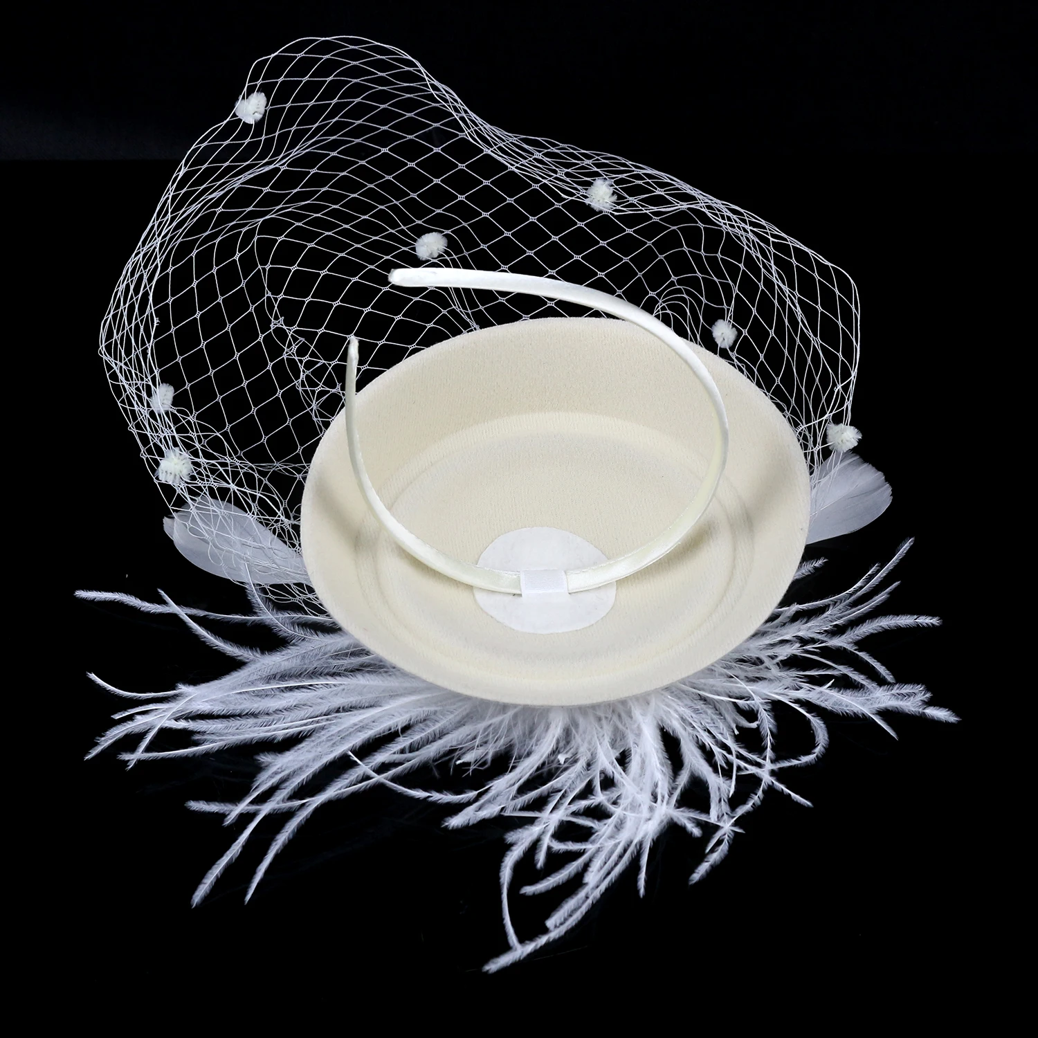 Women Veil Fascinator Hat, Vintage Phillbox Headband Clip Reversible Kentucky Derby Cocktail Tea Party Headwear for Ladies Girls image 4