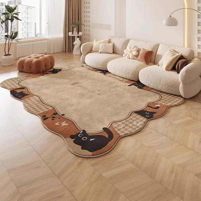 

Carpet for Living Room Black Kitten Creative Rug High Density Loop Velvet Non-slip Floor Mat Large Area Home Decoration Carpets