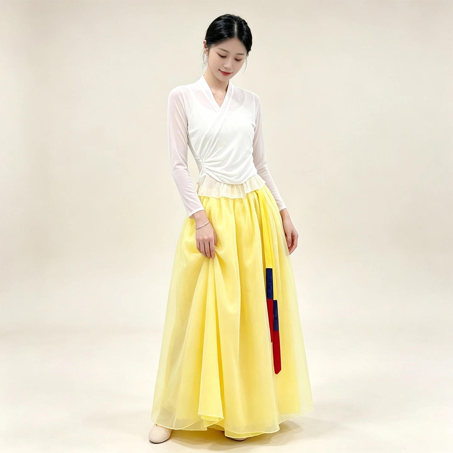 Classical Dance Costume Women's Practice Uniform Top with Large Skirt Elegant Adult Art Exam Performance Outfit Korean Ethnicity