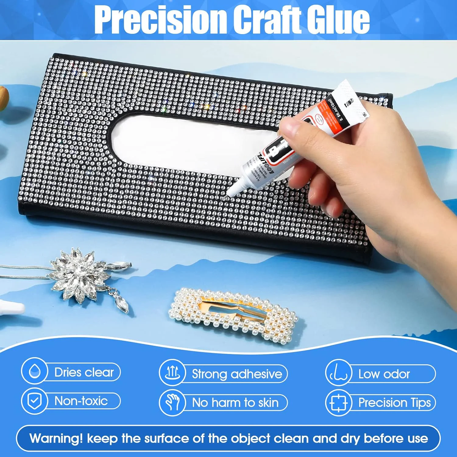 B-7000 Rhinestone Crafts, Transparent Adhesive for Jewelry, Clothing and Shoes, Fabrics, Mobile Phone Screen Repair, Glass Glue
