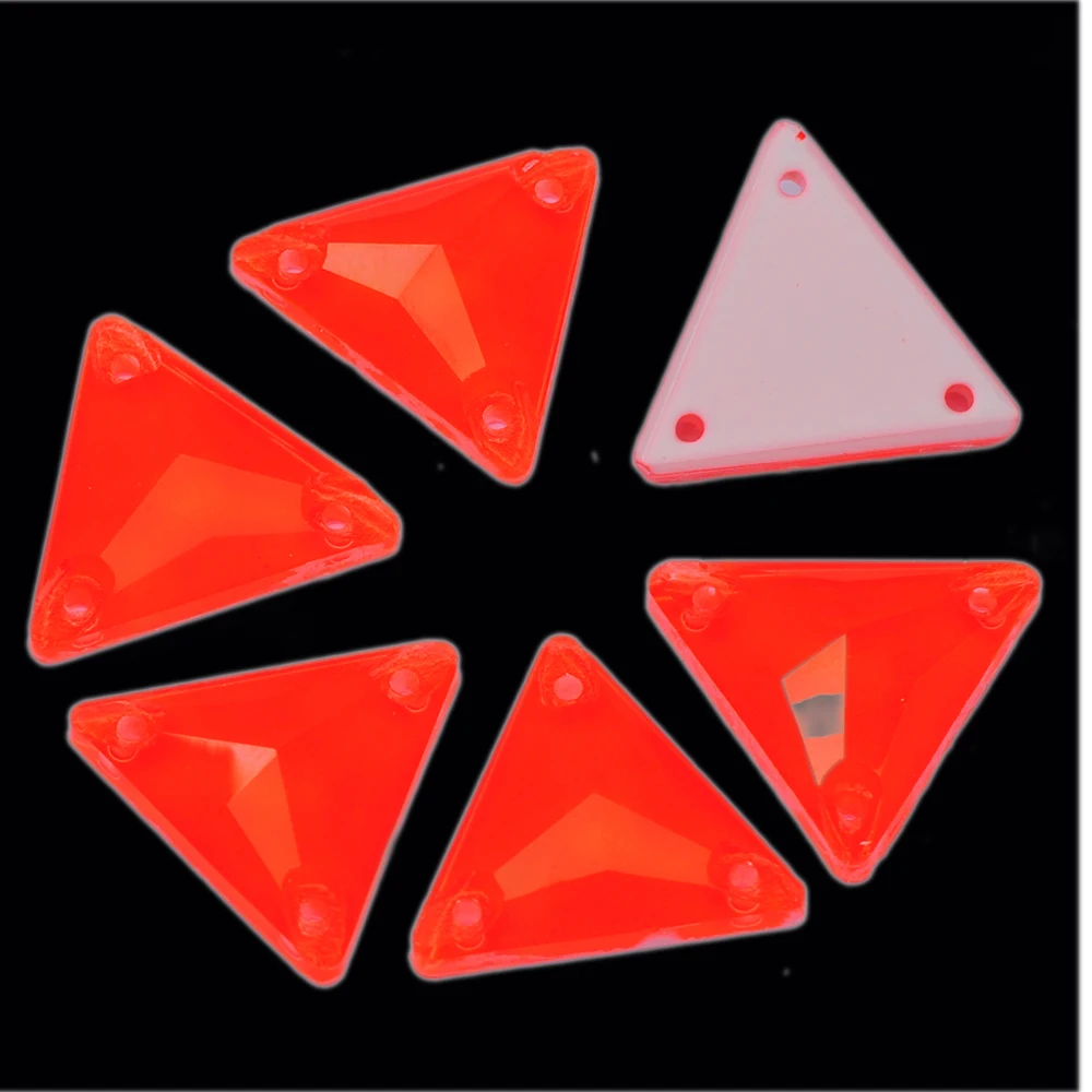 3270 Dreieck 16mm Fluoreszierende Leuchtende Neon-Acryl-Strasssteine für Jacken, DIY-Schmuck und Kleider – Detail 4