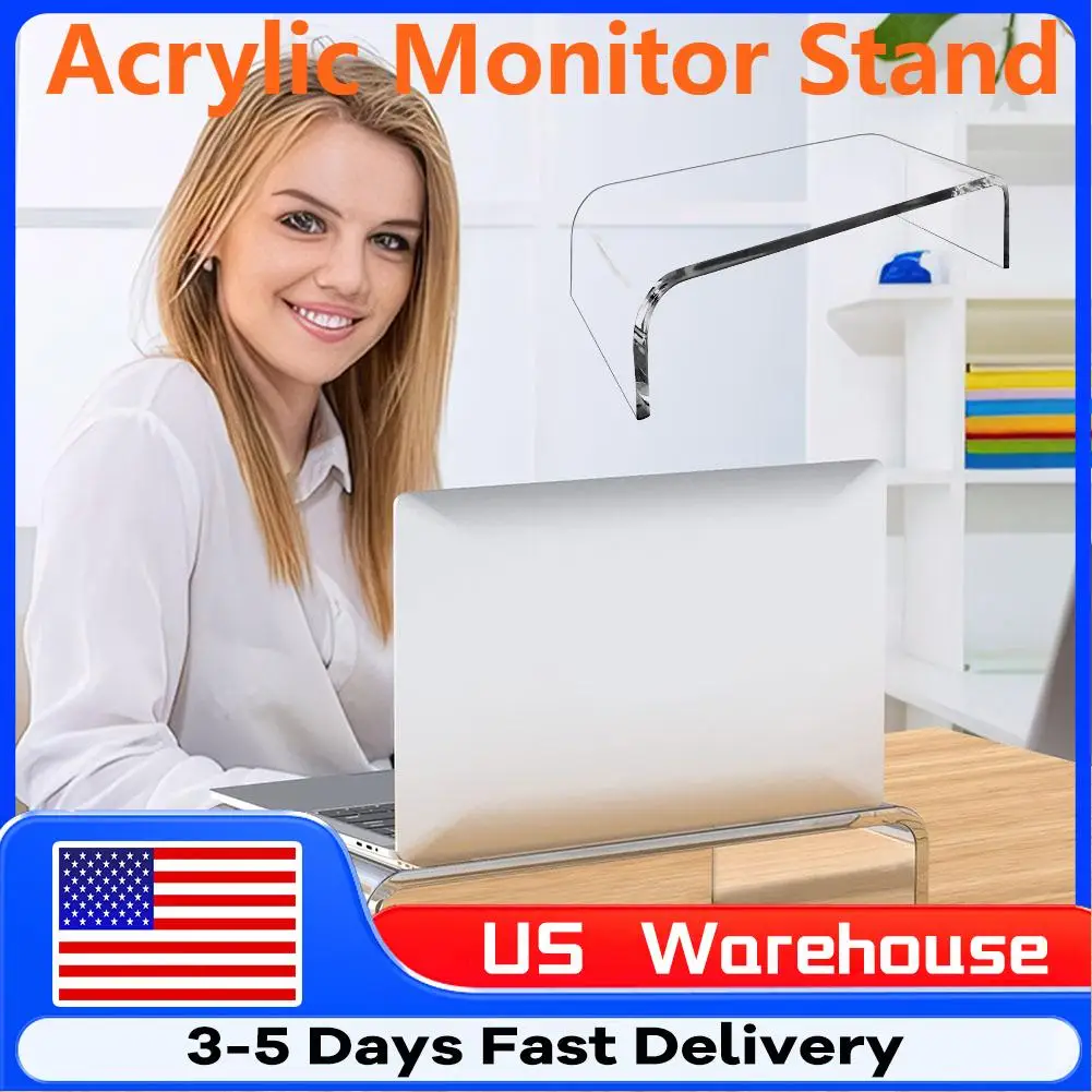 

Acrylic Monitor Stand Clear Monitor Riser Desk Laptop/PC/Multimedia Monitor Rack Computer Monitor Stand for Home Office Keyboard