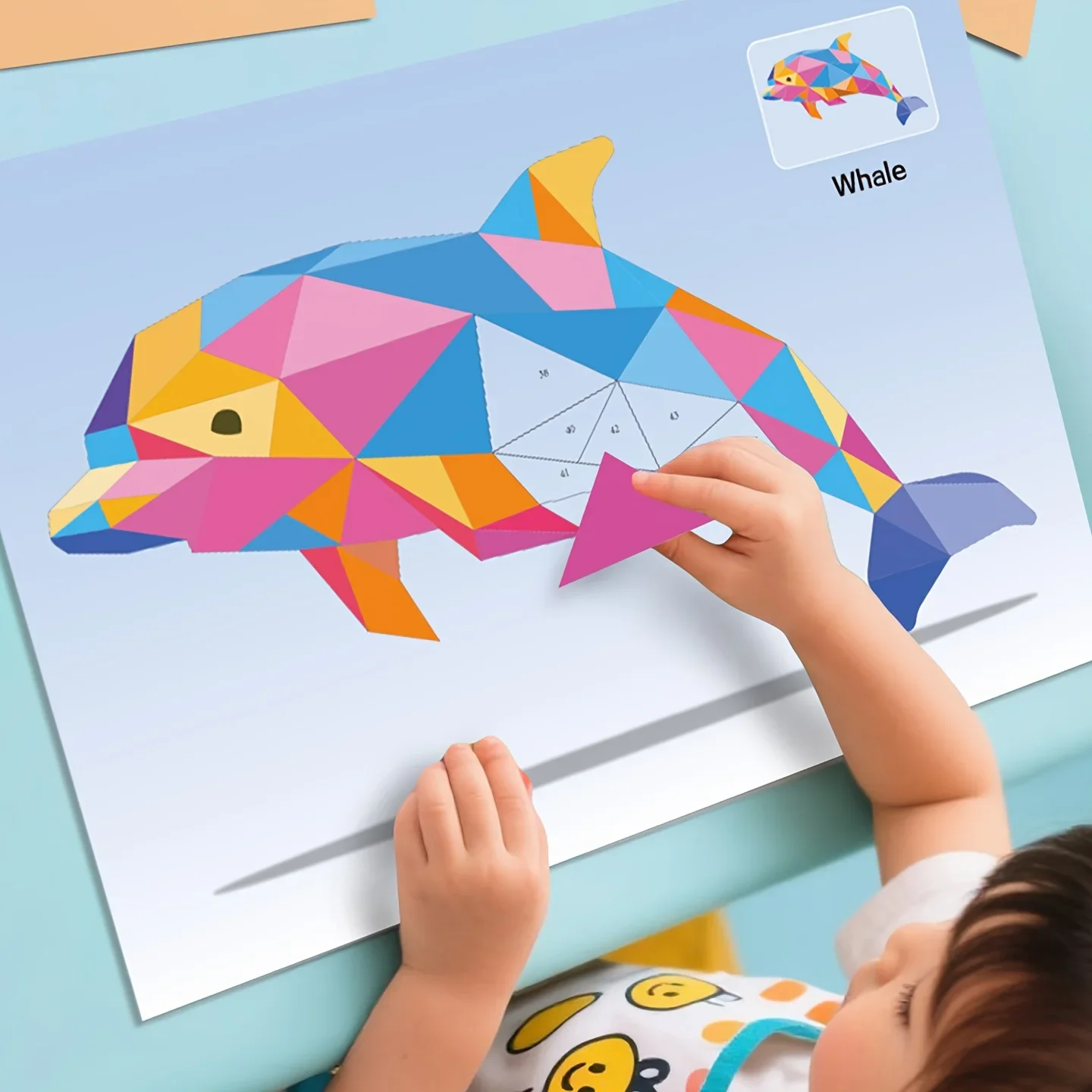 6 Geometric Collages Children's Puzzle Enhance Focus Handmade Stickers Animal Cognitive Training Enlightenment Toy Stickers