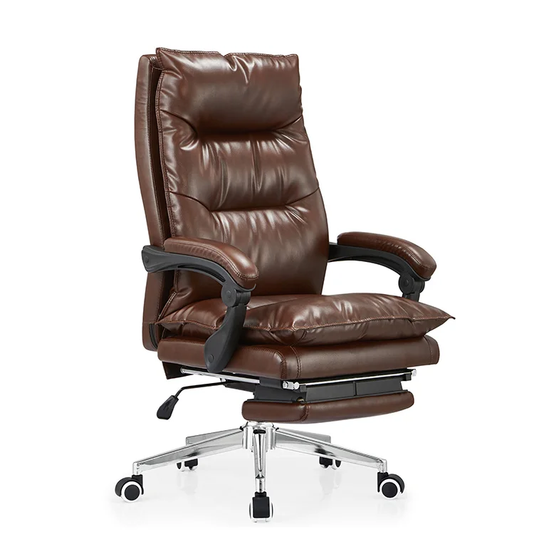 Waterproof Leather Office Chair Swivel President Pu Management Executive Ergonomic Big boss Office Chair With Footrest