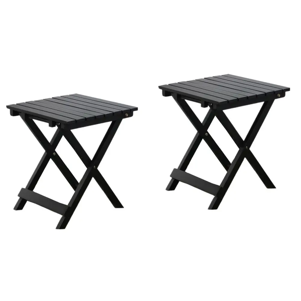 

Small Table Square Folding Wooden Patio Side Table Set of 2 Furniture Table for Adirondack Chair, Balcony, Porch, No Assembly R