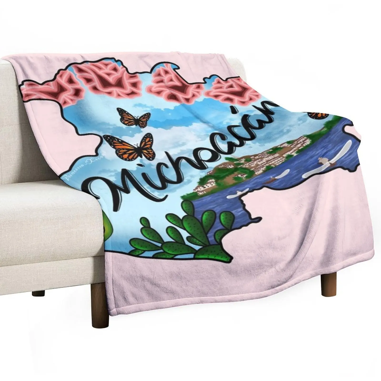 

Michoacán Throw Blanket Cute Plaid Thins Tourist for winter Blankets