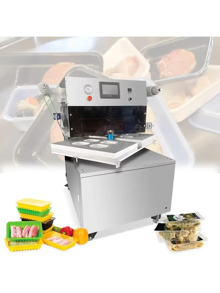 MAP Vacuum Seal Tray Pack Machine Automatic for Meat Skin Package Wrapping with Gas Flush System Custom