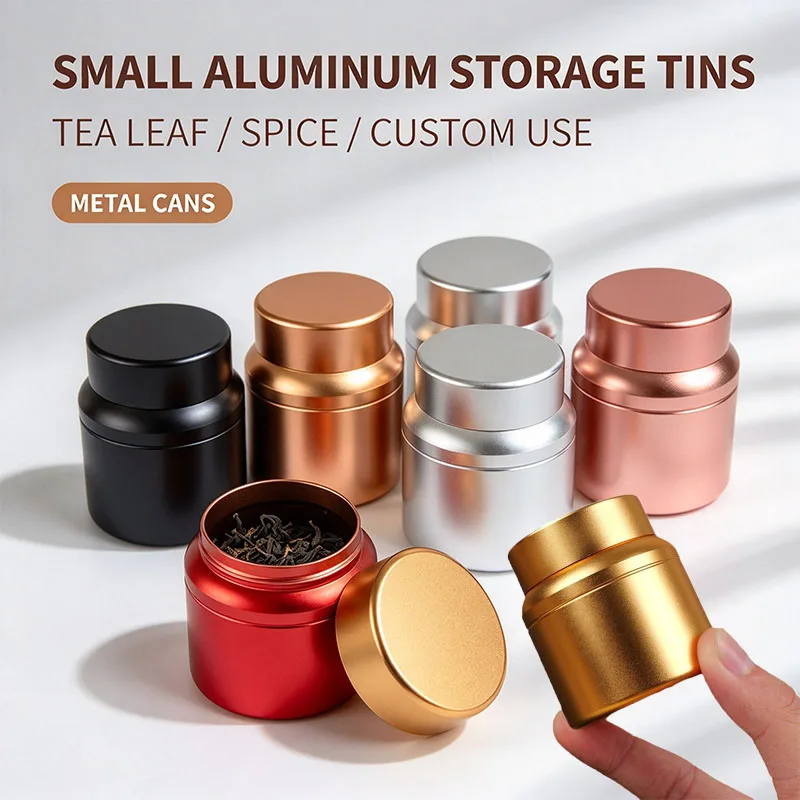 5/10/20Pcs 80ml Mini Metal Empty Portable Tea Can Sealed Jar Stainless Steel Storage Travel Moisture-proof Candy Food Container