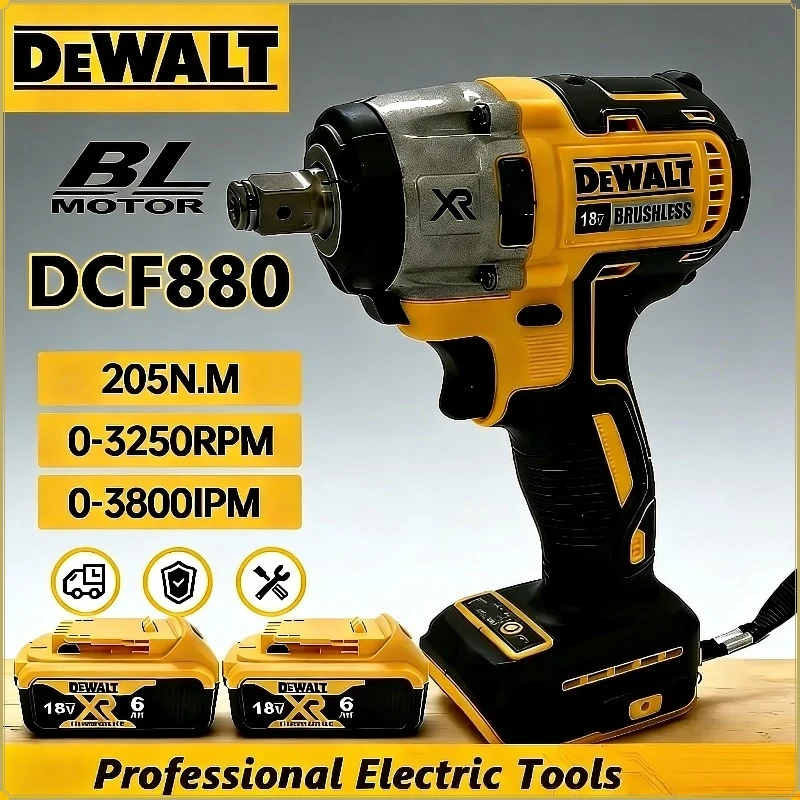 

Dewalt DCF880 Brushless 3250RPM 205N.m Electric Wrench Cordless Impact LED Light Power Tool for Home Improveme For 18V Battery