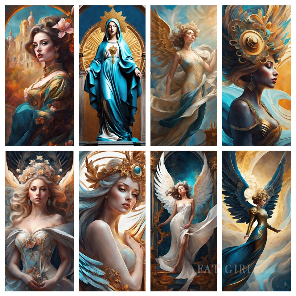 New 2023 Angel Diy Diamond Painting Art Woman Picture Large Size Mosaic Cross Stitch Kit Full Square Round Embroidery Home Decor