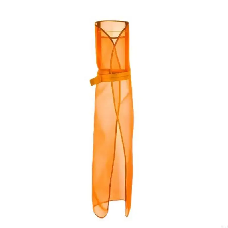 Protective Mowing Apron with Chest-to-Lower-Leg Front Coverage, Mesh Fabric, Lightweight, and Pockets f M4YD