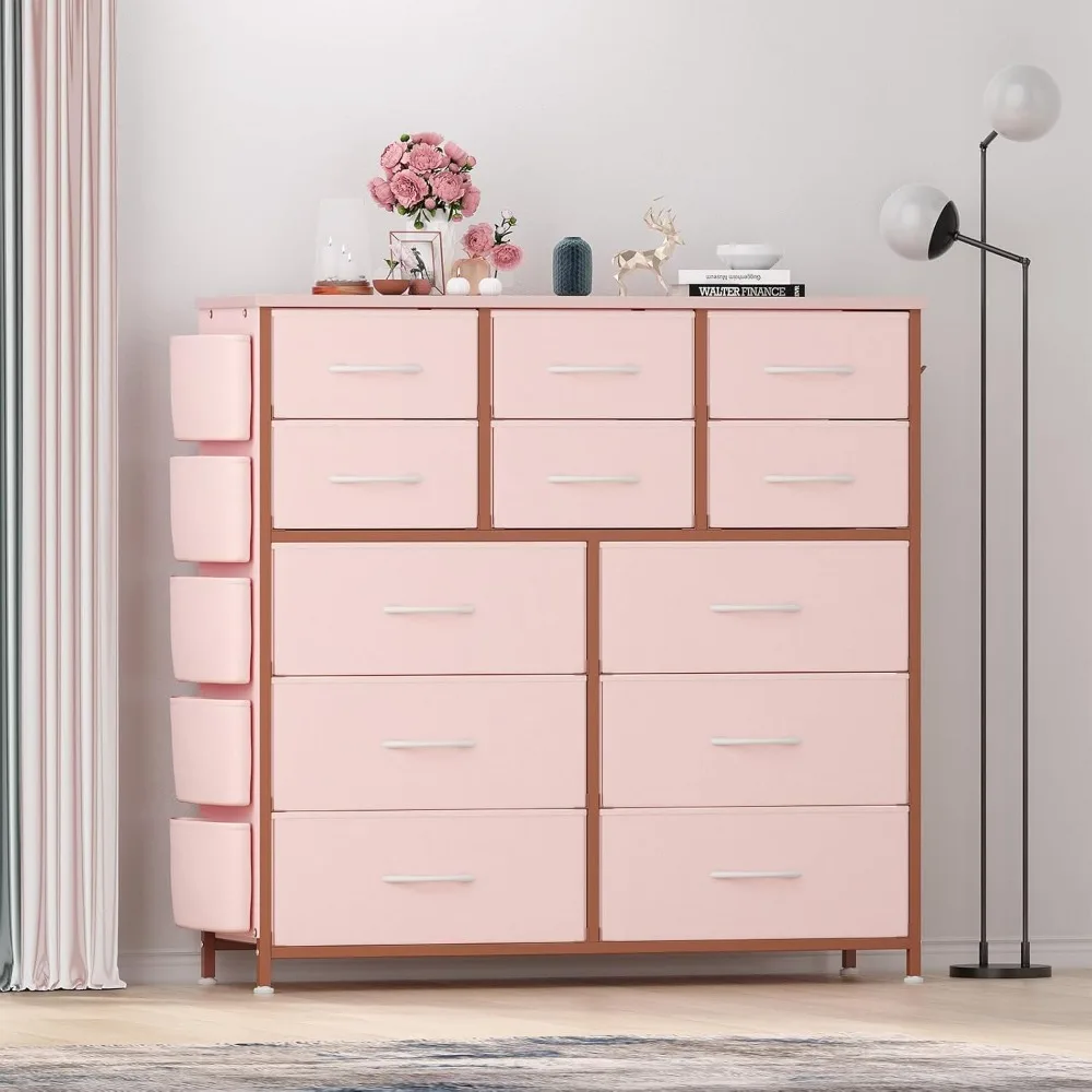 Dresser for Bedroom with 12 Drawer, Dressers & Chests of Drawers for Hallway, Entryway, Storage Organizer Unit with Fabric