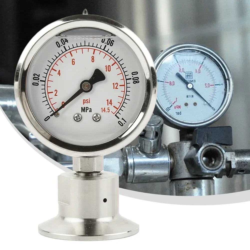 

0-0.1MPa Manometer 50.5mm OD Tri Clamp Membrane Pressure 0-0.1MPa YTP60 Sanitary Diaphragm Pressure Gauge MGauge Diaphragm Gauge