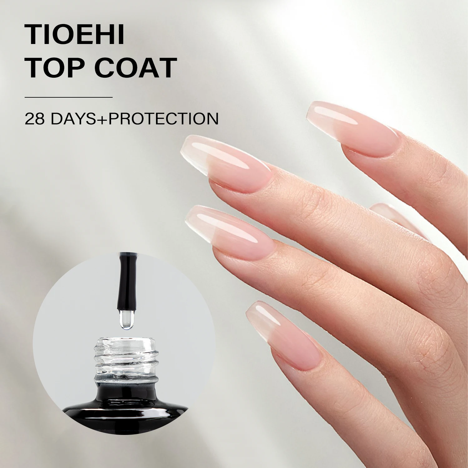 TIOEGI Big Bottle 35ML No Wipe Top Coat Gel Semi-permanent High Gloss Mirror Shine Top Gel Nail Polish Diamond Hard uv Top Gels