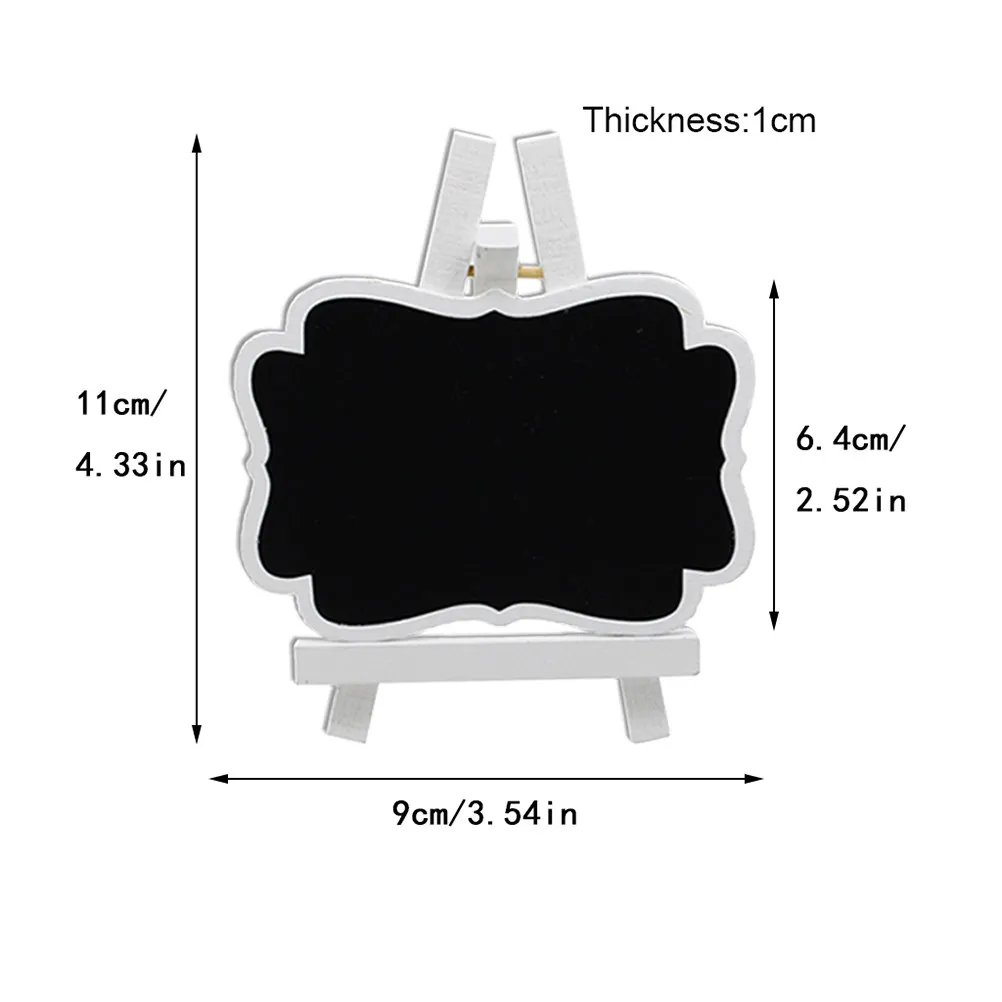 10Pcs Mini Chalkboard Small Wooden Blackboard Stand White Frame for Creative Table Decorations Weddings Birthdays Christmas