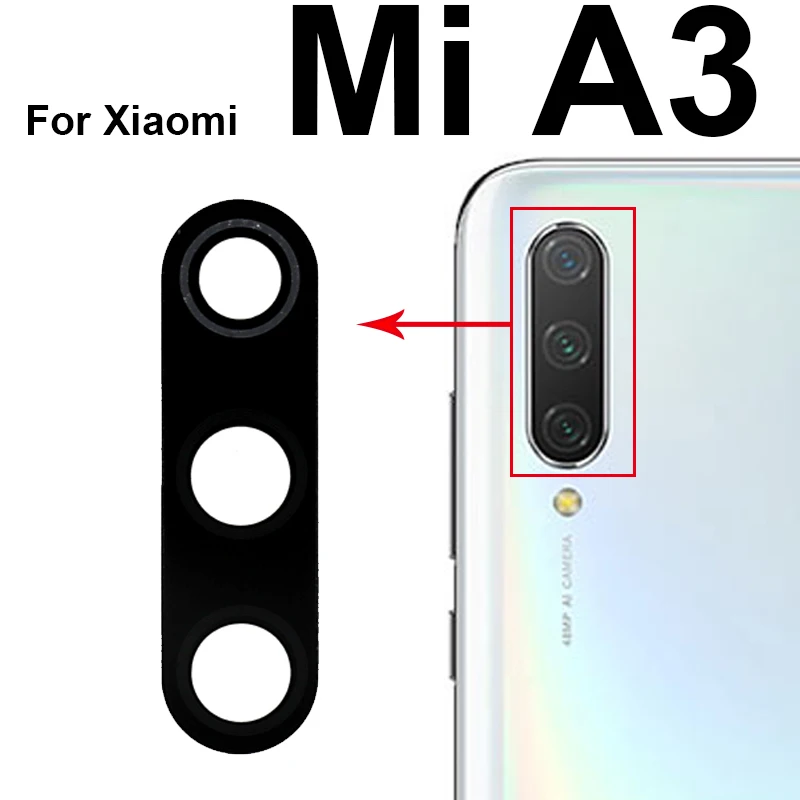 WAMY Rear Back Camera Glass Lens Replacement For Xiaomi Mi A1 5X / A2 6X /  A2 Lite / A3 with Adhesive Sticker