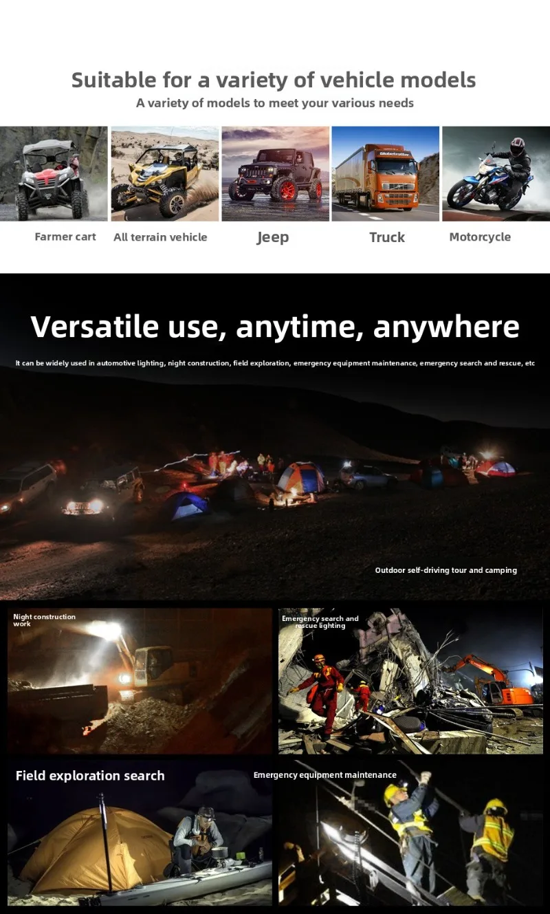 Picture 7: Volodymyr 12V LED Light Bar 48W Mini LED Work Light Off Road Spotlight for Jeep Truck 4X4 Car SUV ATV Barra LED Headlights