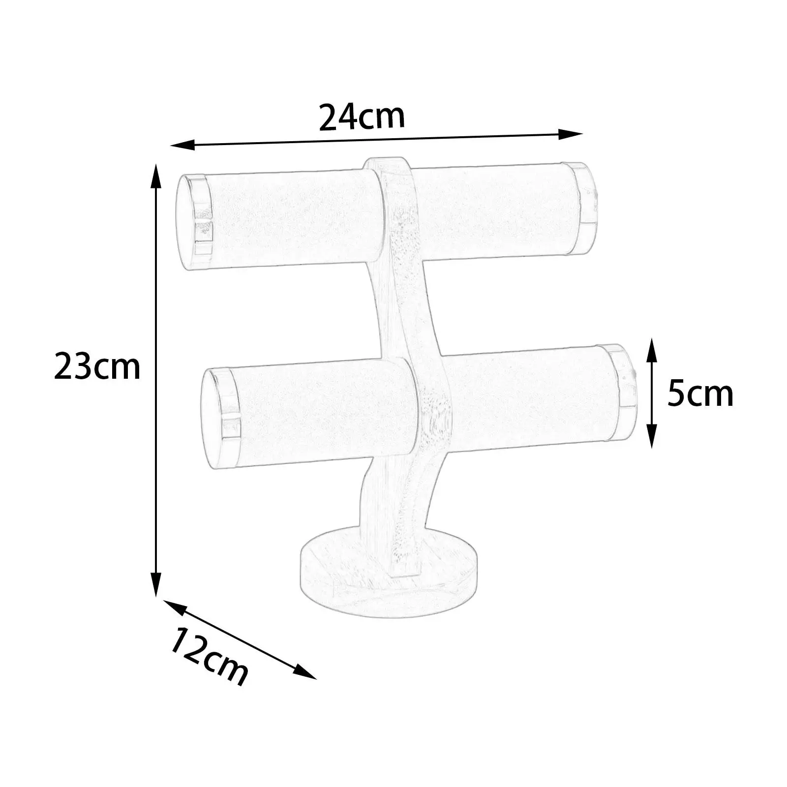 Wooden Base Bracelet Display Stand for Organizing Bangles And Scrunchies