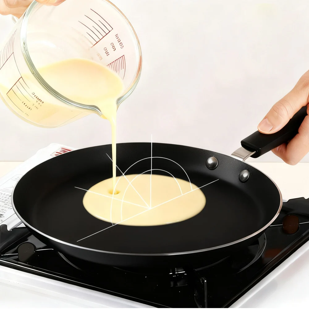 COOKER KING Non‑Stick Crepe Pan Tawa Pancake Frying Pan Metal Saucepan Compatible Induction Gas Kitchen Cooking Tools