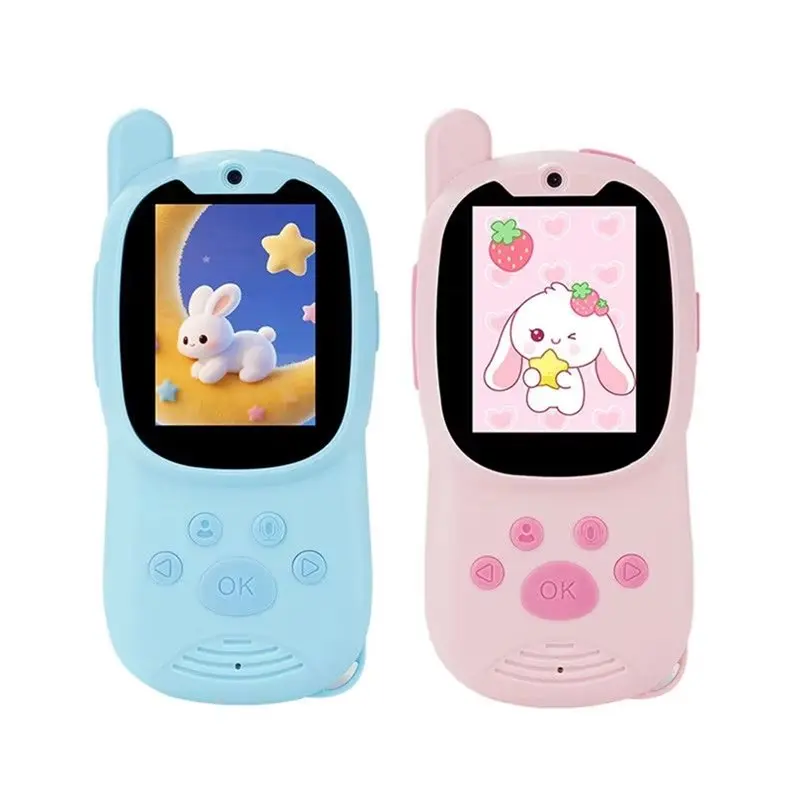 MACH-Video Walkie Talkies Mini Cute Bidirectional Intercom Long Battery Life LCD Screen Display