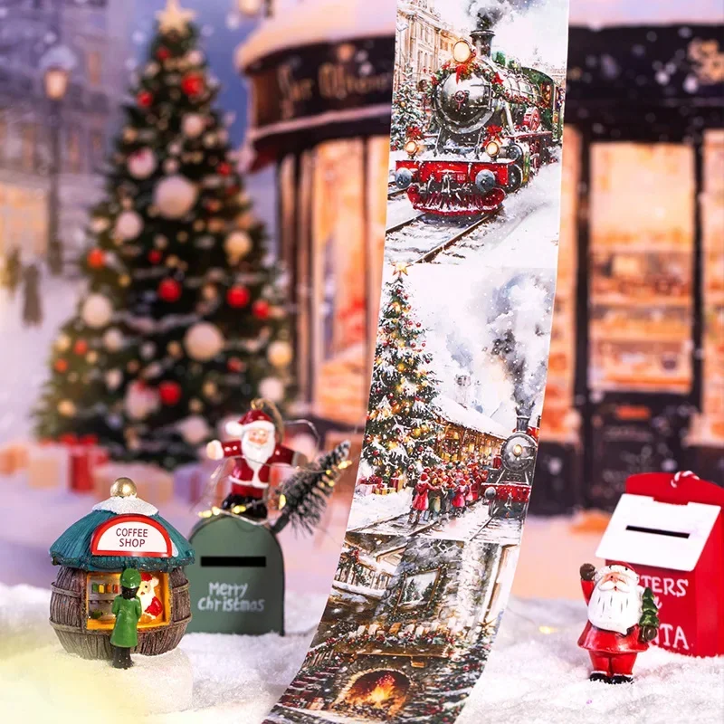 1 rolo/2 rolo de fita washi de fundo de tamanho grande da série cidade de natal 6 estilos perfeitos para suprimentos de colagem de decoração