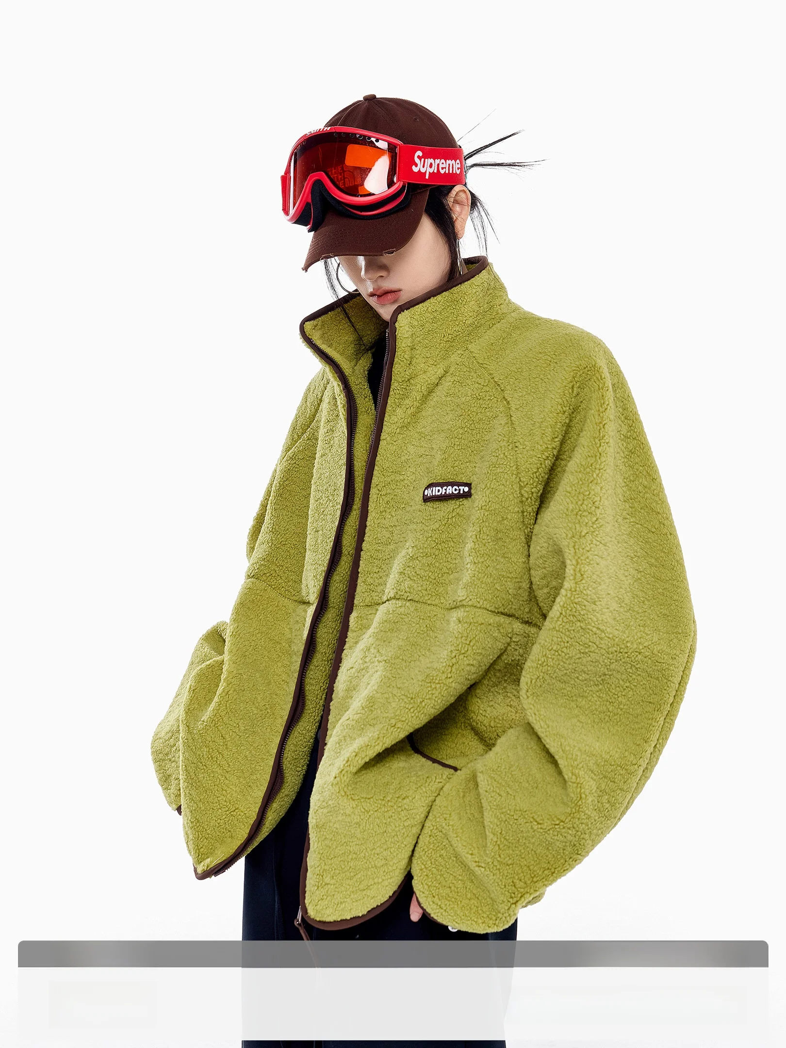 

Ichmode American Retro Color Blo Stand Collar Fce Lined Thiened Winter Coat Women's Warm Cotton Jaet Outerwear