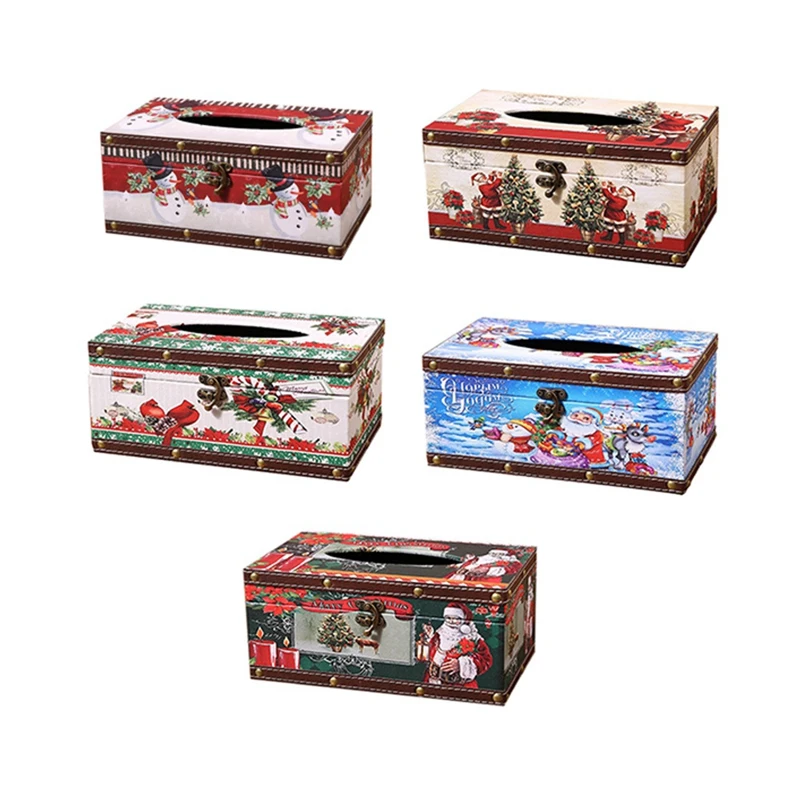 Christmas Tissue Box Home Indoor Dining Table Living Room Coffee Table Desktop Paper Box Tissue Tube