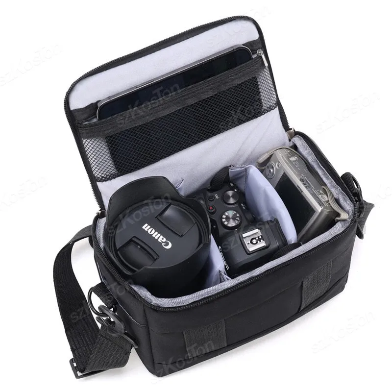 DSLR-Kameratasche Handtaschen Nylon Umhängetasche Kameratasche Tragbare Kameratasche für Sony Nikon Canon Panasonic Fuji SLR-Kamera – Detail 14