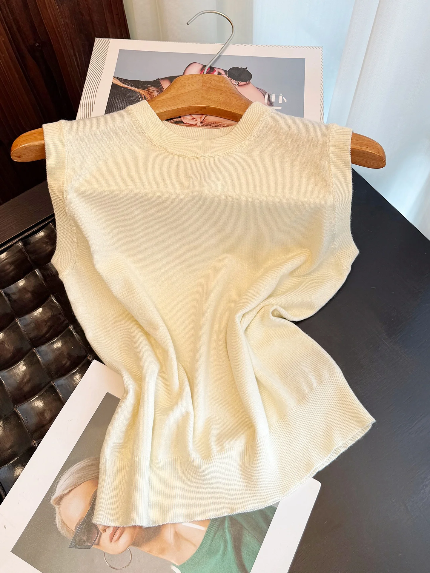 

LYM Studio коврик круглый Ne Svel вязаный жилет женский облегающий внутренний топ ort Sle обычный тонкий