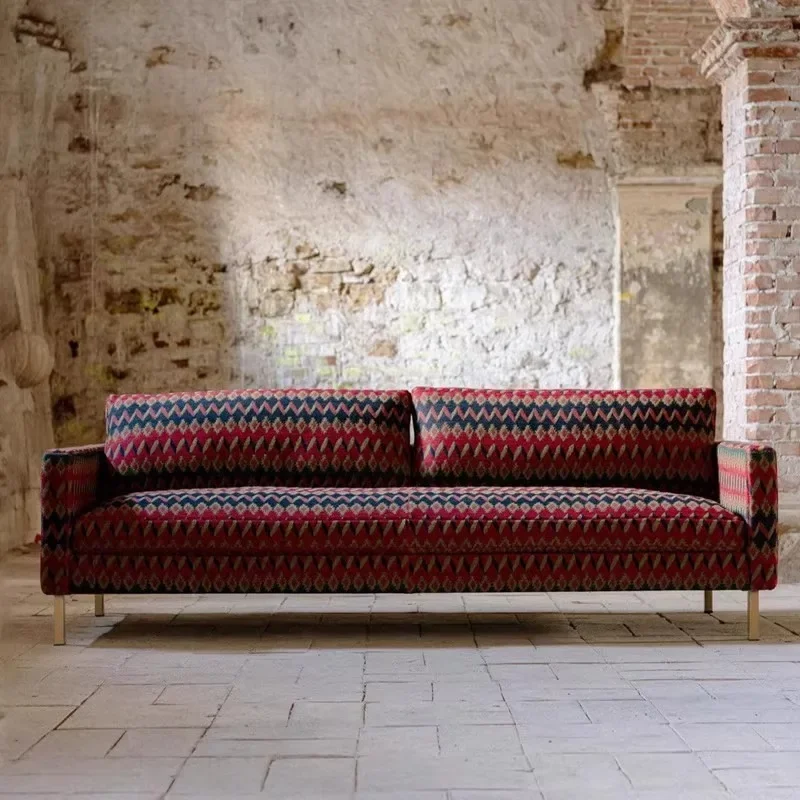 French fabric ethnic style three-person sofaFurniture supplies, furniture
