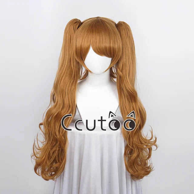 Charlotte Pudding Peruka Długie kręcone podwójne kucyki Syntetyczne peruki Cosplay Włosy Włókno termoodporne