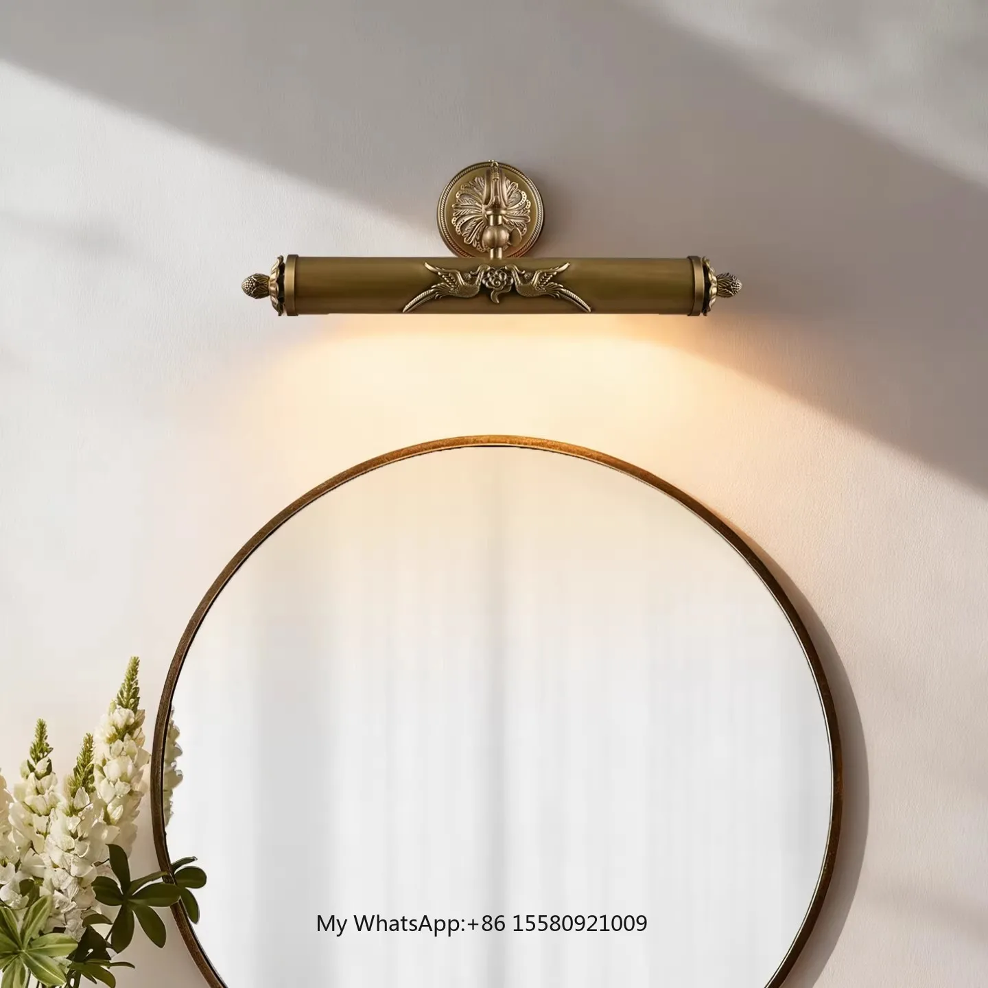 

French Retro Copper Carved Wall Lamps Mirror Light Oil Painting Lamp Living Room Mural Decorative Lamp Bathroom Cabinet Lights