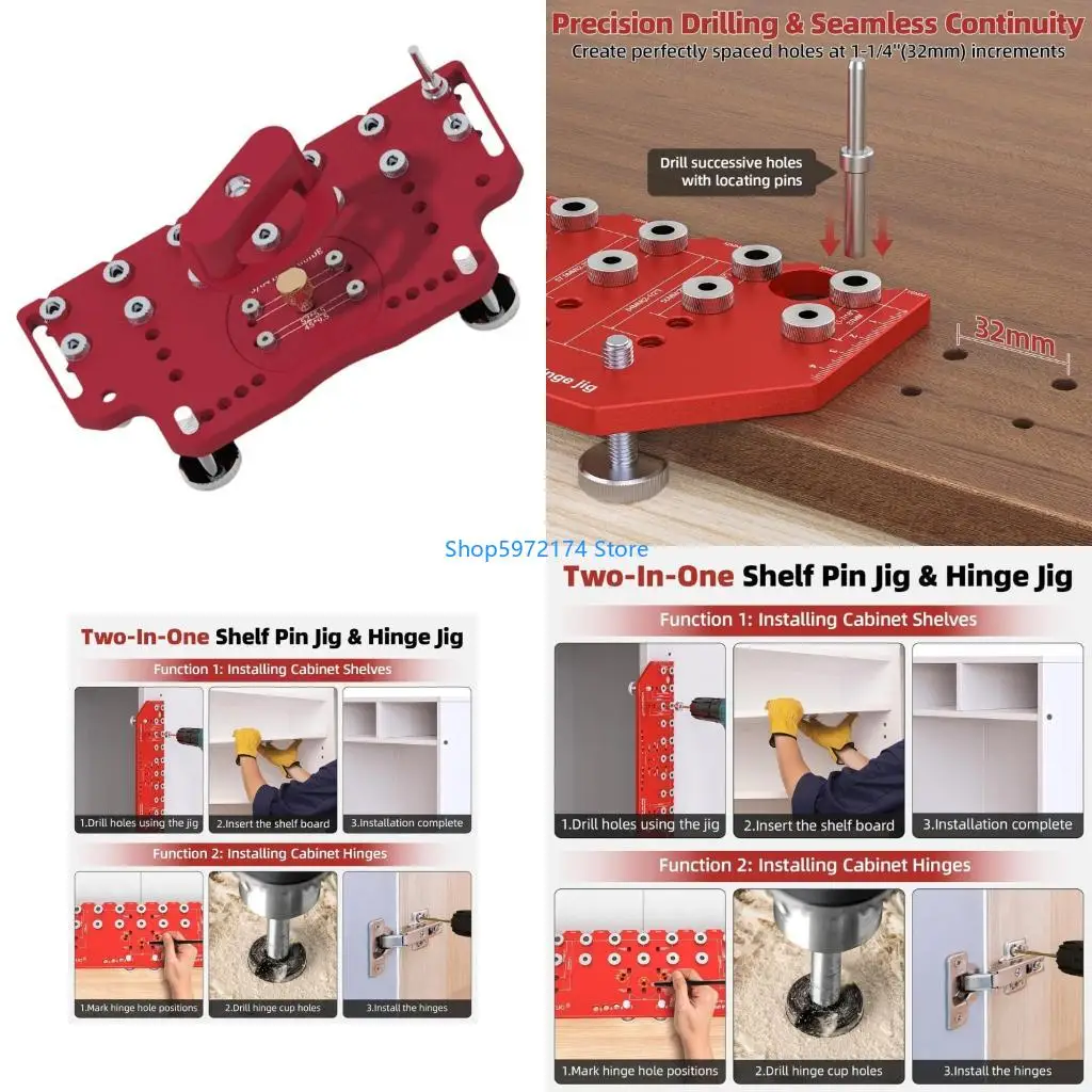Y3NB Aluminum Metal Shelf Pin Jig and Hinge Jig With Adjustable Side Difference