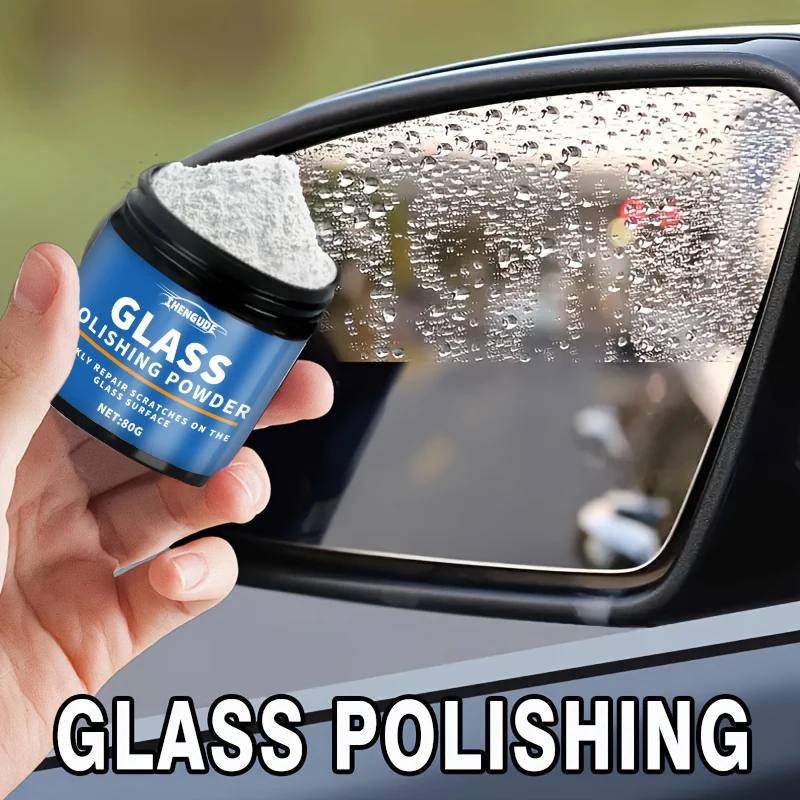 Glass scratch removal polishing powder, suitable for windows, car windshields, etc., restoring clarity and removing minor scratc