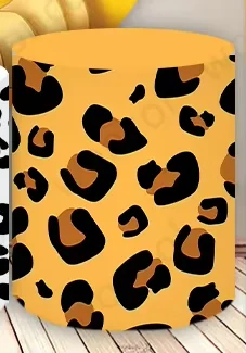 Fondo redondo del Rey León Simba, Fondo de cumpleaños de Timon Pumba, patrón de piel de Animal, cubierta cilíndrica impresa, decoración, accesorio para fotografía