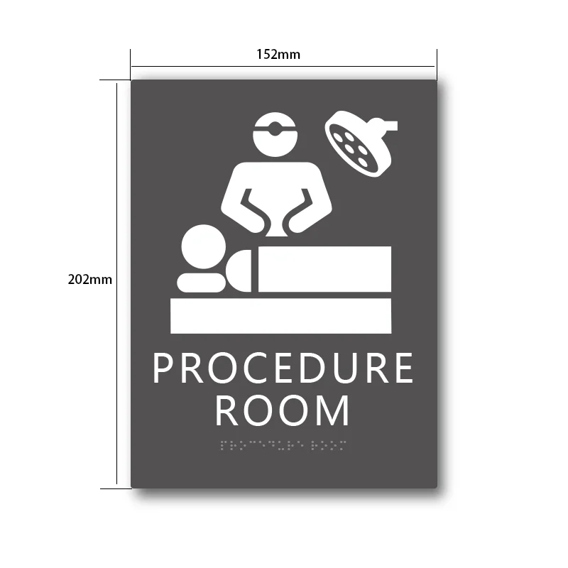 Custom Hospital braille signs Hospital operating room ADA signage Braille labels for hospital operating rooms