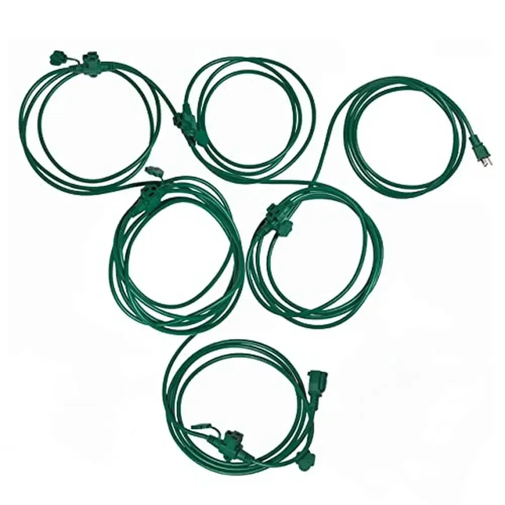 

Extension Cord 50ft 6 Outlets Heavy Duty Weatherproof Outdoor Decoration Lawn Patio Lights ETL Certified