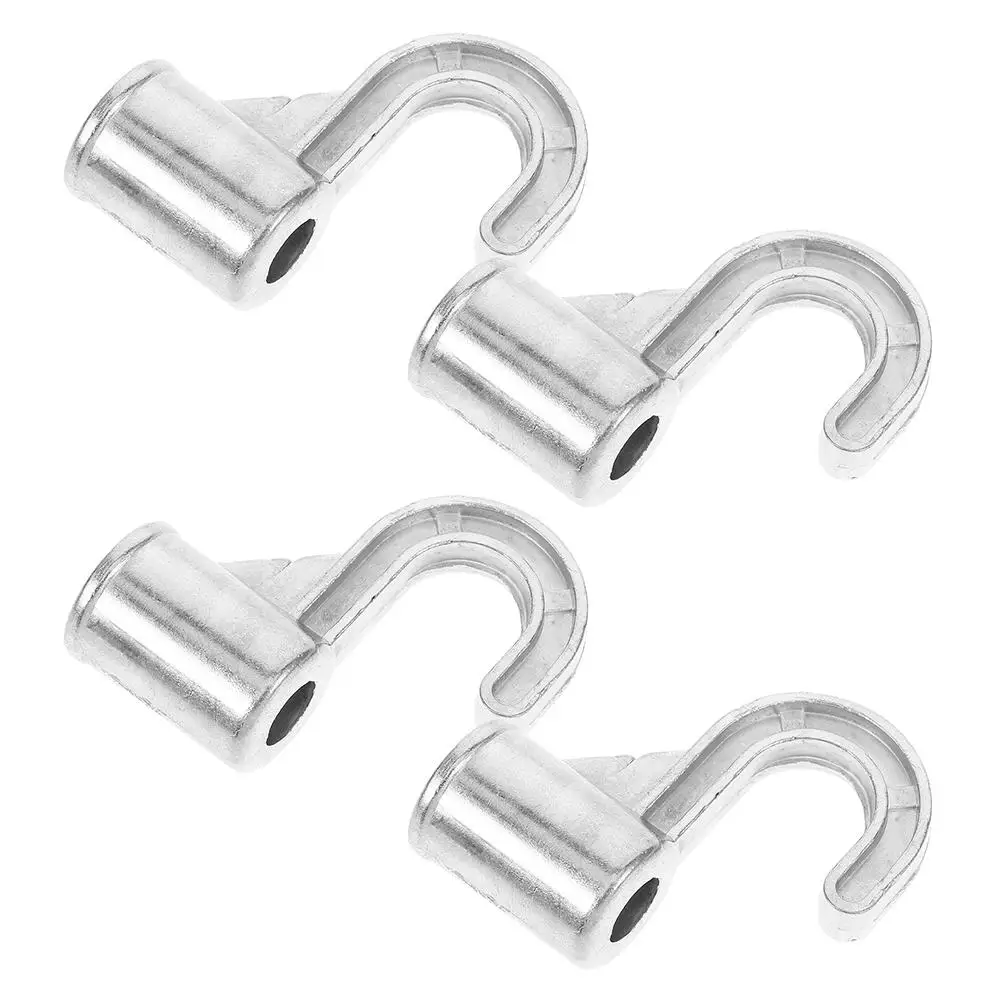 

4pcs Closet Rod Hook Holder for Wardrobe No Drilling Aluminum Alloy Rod Mount for Bathroom and Kitchen Closet Organization