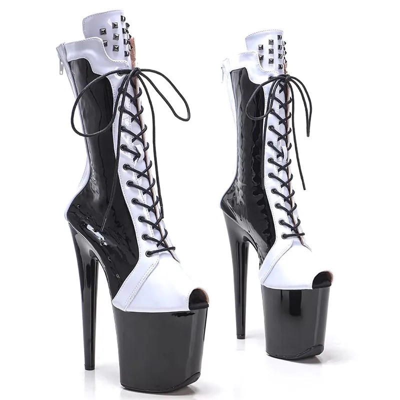 

New Women 20CM/8inches PU Upper Plating Platform Sexy High Heels Boots Pole Dance Shoes 481