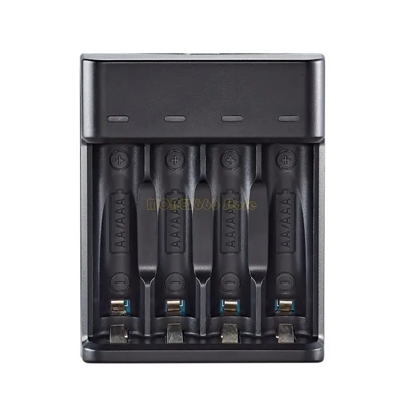 F62C كفاءة عالية 4 خليج ليثيوم شاحن البطارية ، واجهات USB ل AA