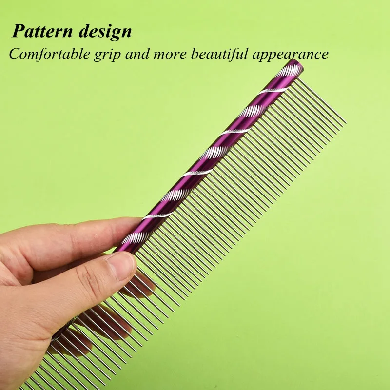 6 Colored Pet Dog Comb Straight Comb Cat Cleaning Brush 16/19/20/25cm Stainless Steel Lightweight Pets Cat Grooming Combs Dogs