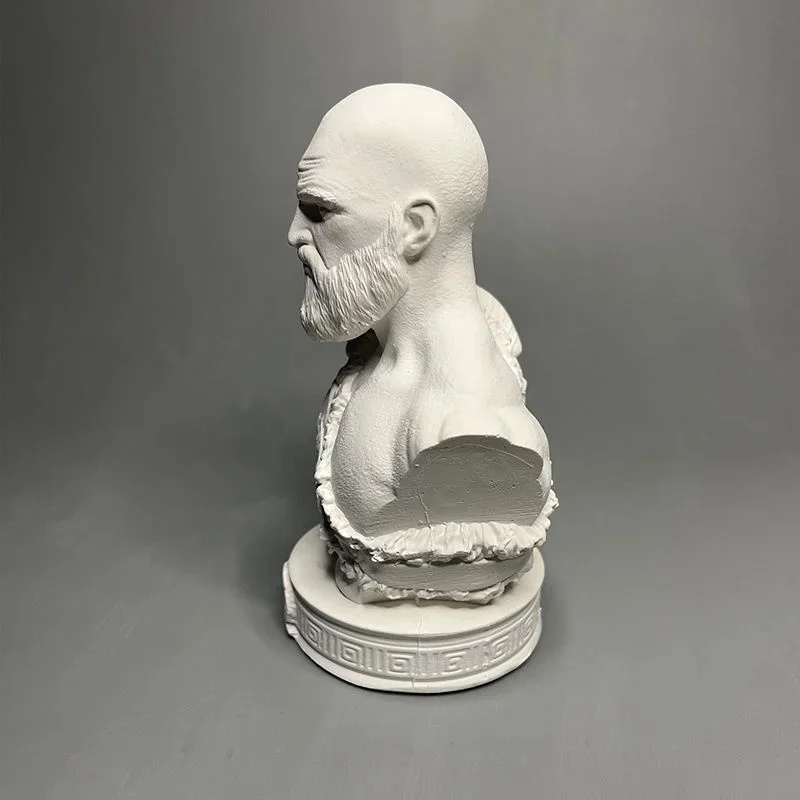Plaster Statue God Of War Kratos Bust Sculpture Creative Personalized Ornaments Special Holiday Gifts - view 6