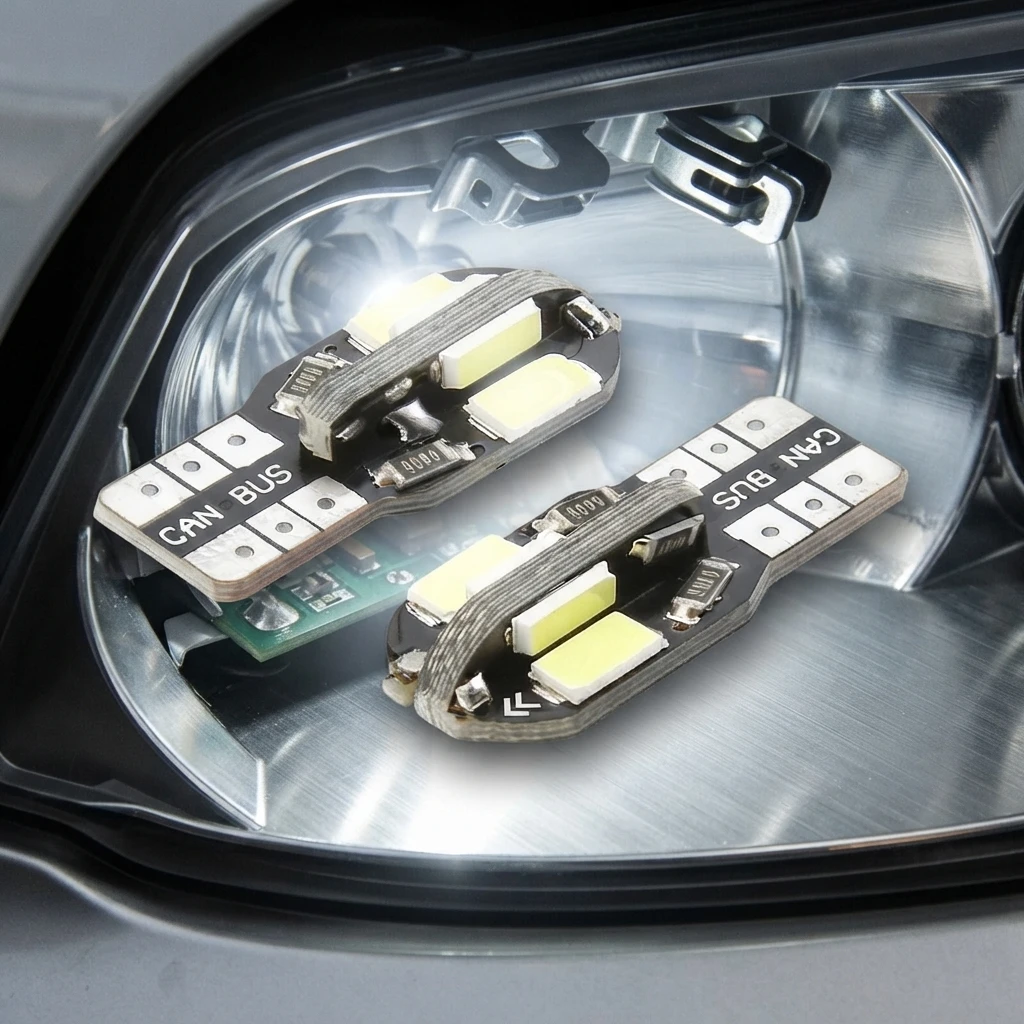 T10 LED Car Interior Bulbs 12V Wedge Lights 1/4/8 Piece Set for Auto Accessories
