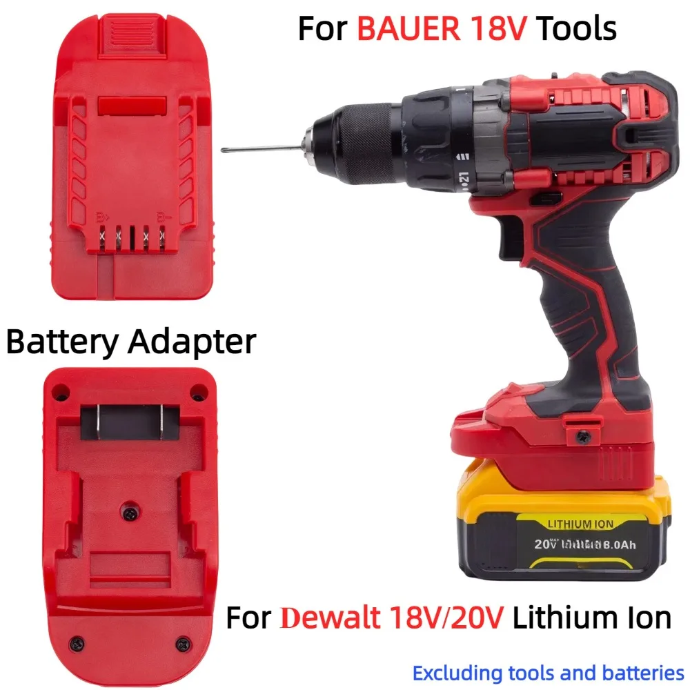 

Battery Compatible Adapters For Dewalt 18V/20V Li-ion to BAUER 18V electricity Brushless Cordless Drill Tools (Only Adapter)