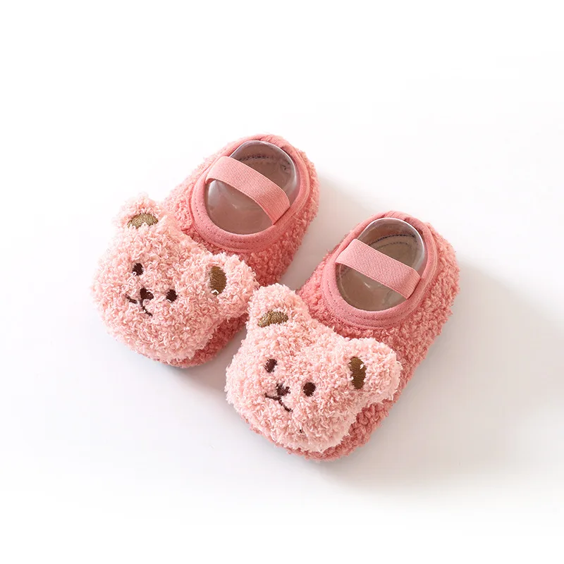 Calzini da pavimento Scarpe da bambino Autunno e inverno Pile per bambini Addensato antiscivolo Suola morbida Bambino Casa Puro cotone Neonato Carino
