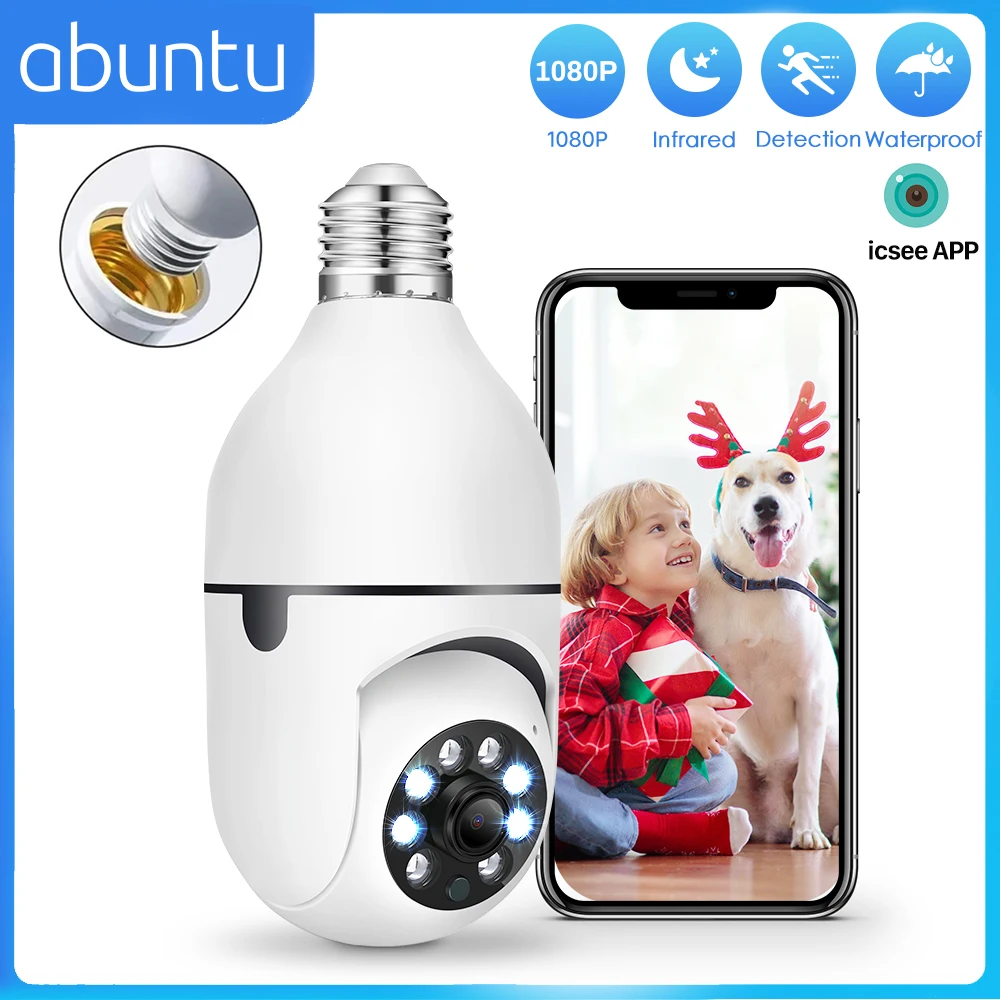 

1080P HD Wifi Bulb Camera E27 Night Vision PTZ Surveillance Camera Auto Tracking Indoor Mini Security Camera For Home ICSEE APP